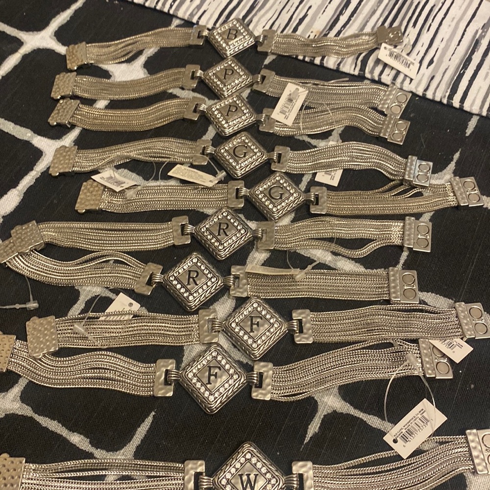 New silver bracelet -8” - Magnetic clasp -choose you letter- Nwt